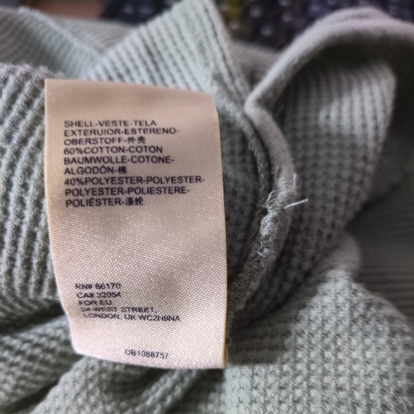Anthropologie Nori Waffle Thermal Top Long Sleeve Oversized Sage Green Size Sm - Picture 8 of 9
